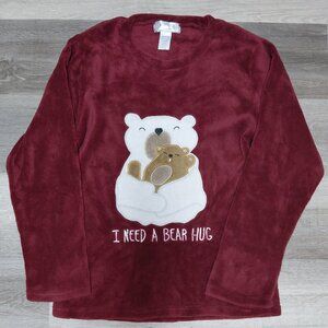 Womens Sherpa Adult Medium Full Burgundy Pullover